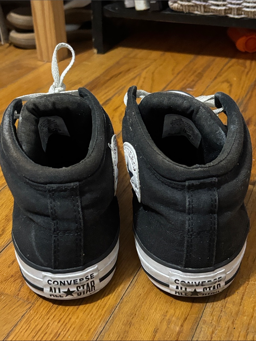 Converse Black and White High-Top All Star Sneakers - Picture 6 of 9